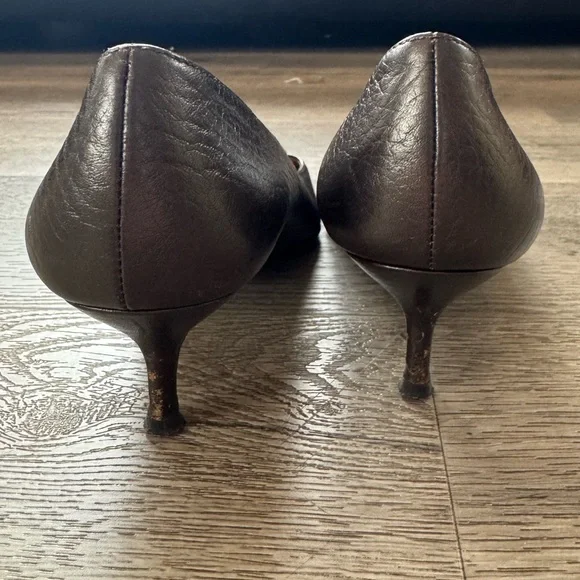 Dolce & Gabbana Dark Brown Leather Heels - Picture 6 of 7